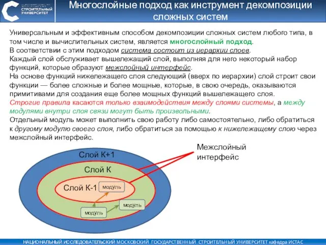 Многослойные подход как инструмент декомпозиции сложных систем Универсальным и эффективным способом декомпозиции