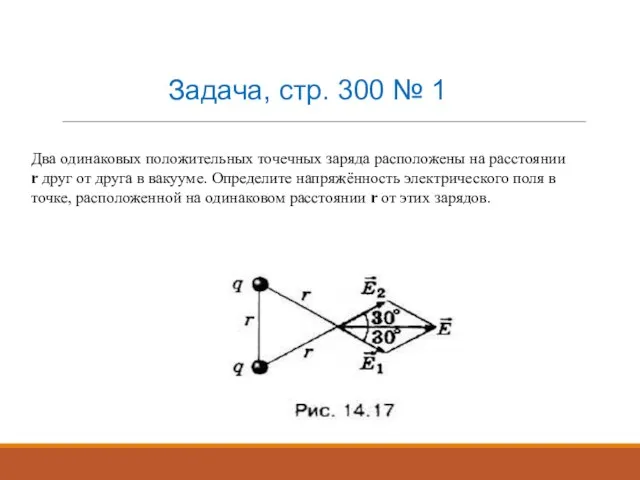 Два одинаковых положительных точечных заряда расположены на расстоянии r друг от друга