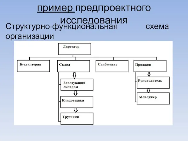 пример предпроектного исследования Структурно-функциональная схема организации