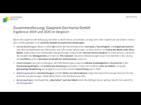 Zusammenfassung: Gazprom Germania GmbH Ergebnisse 2019 und 2020 im Vergleich Waren die