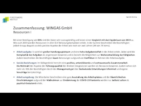 Zusammenfassung: WINGAS GmbH Ressourcen I Mit einer Beteiligung von 83% sind die