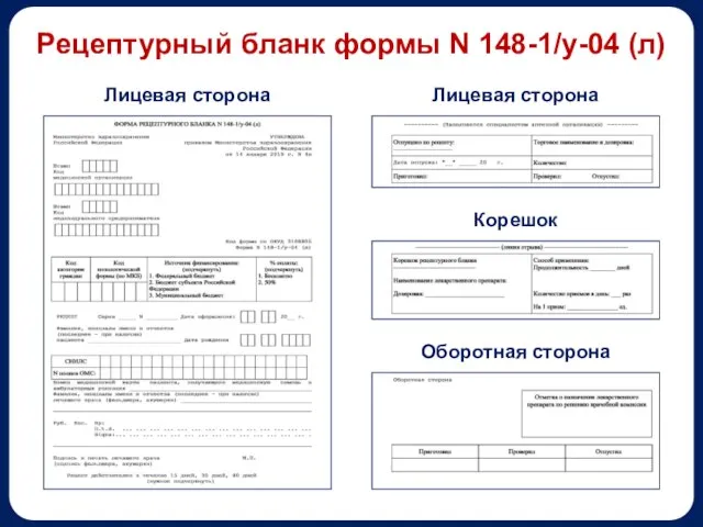 Рецептурный бланк формы N 148-1/у-04 (л)