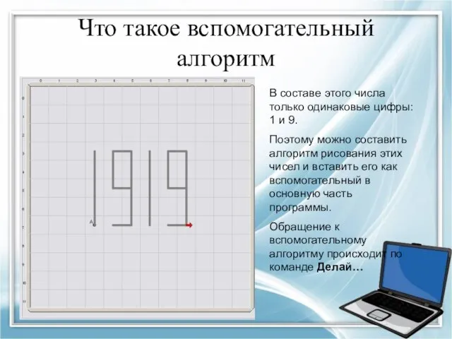 Что такое вспомогательный алгоритм В составе этого числа только одинаковые цифры: 1