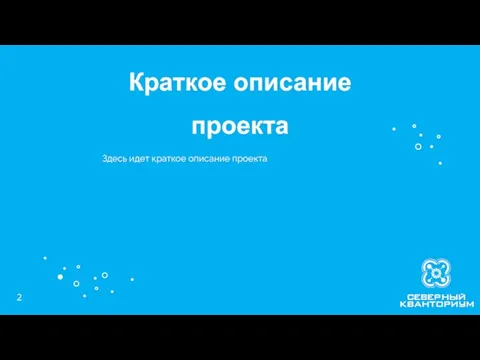 Краткое описание проекта Здесь идет краткое описание проекта