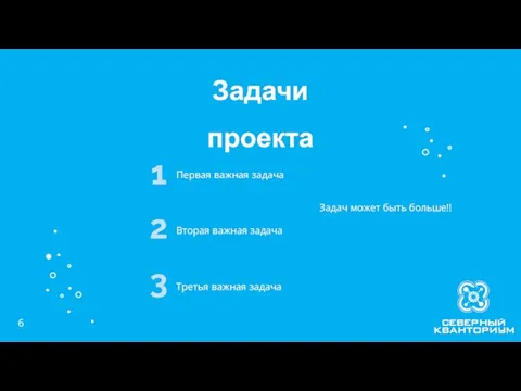 Первая важная задача Вторая важная задача Третья важная задача 1 2 3