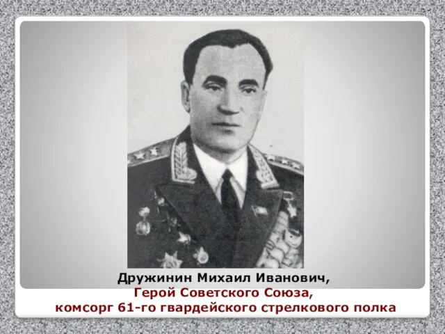 Дружинин Михаил Иванович, Герой Советского Союза, комсорг 61-го гвардейского стрелкового полка