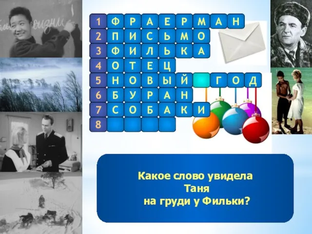 Какое слово увидела Таня на груди у Фильки?