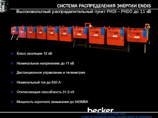 Класс изоляции 12 кВ Номинальное напряжение до 11 кВ Дистанционное управление и