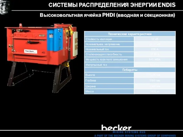 СИСТЕМЫ РАСПРЕДЕЛЕНИЯ ЭНЕРГИИ ENDIS Высоковольтная ячейка PHDI (вводная и секционная)