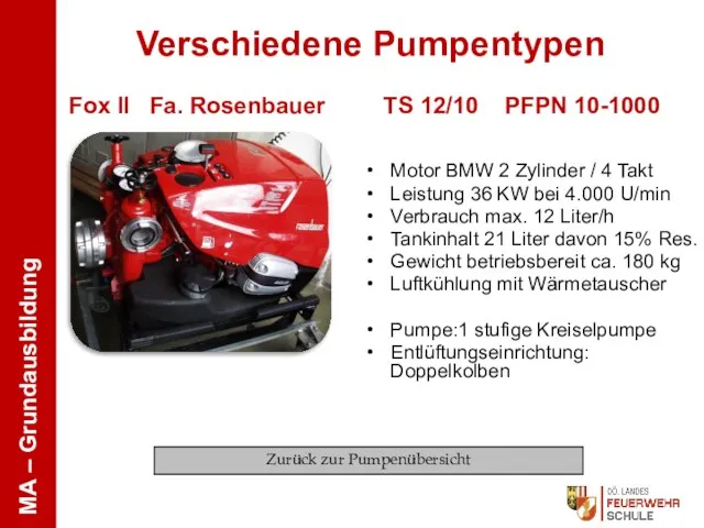 Fox II Fa. Rosenbauer TS 12/10 PFPN 10-1000 Motor BMW 2 Zylinder