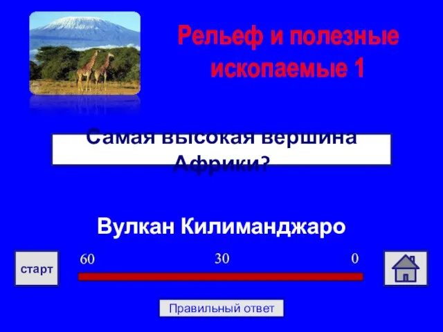 Вулкан Килиманджаро Самая высокая вершина Африки? Рельеф и полезные ископаемые 1 0