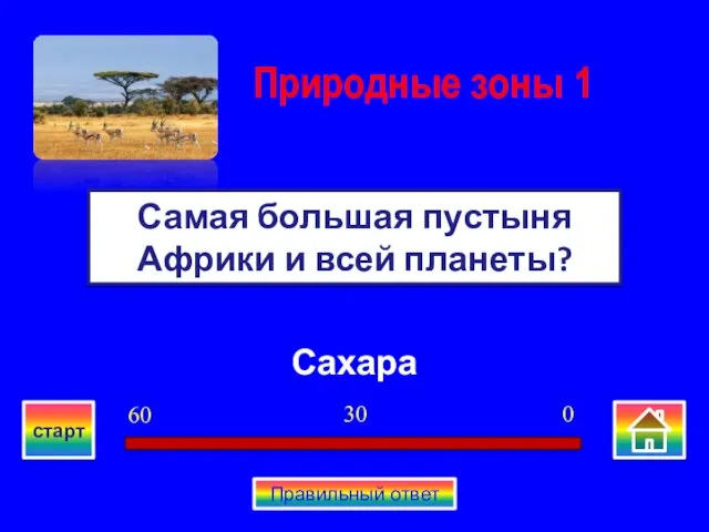 Сахара Самая большая пустыня Африки и всей планеты? Природные зоны 1 0