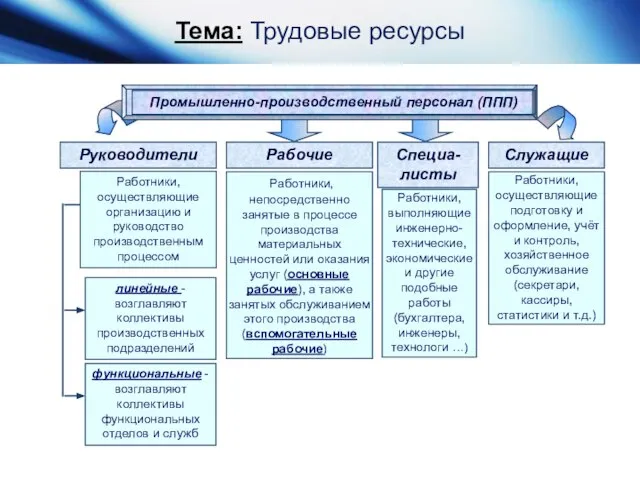 Тема: Трудовые ресурсы