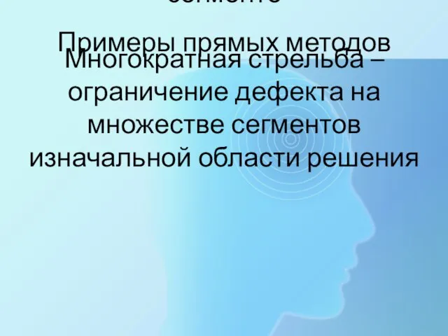 Одиночная стрельба – ограничение дефекта на всем сегменте Многократная стрельба – ограничение