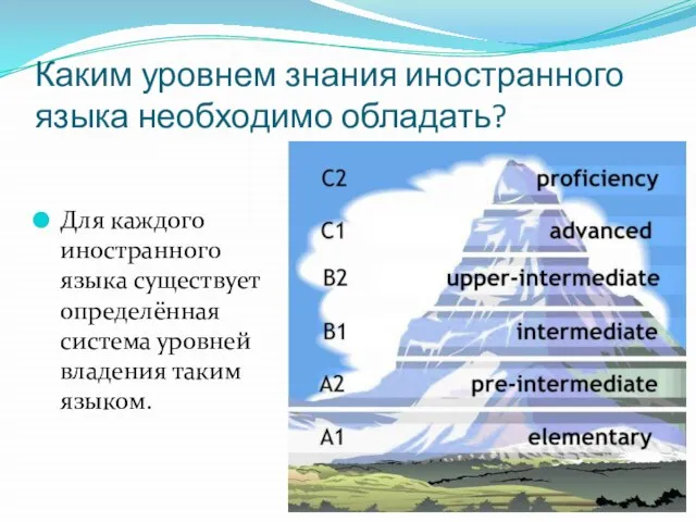 Каким уровнем знания иностранного языка необходимо обладать? Для каждого иностранного языка существует