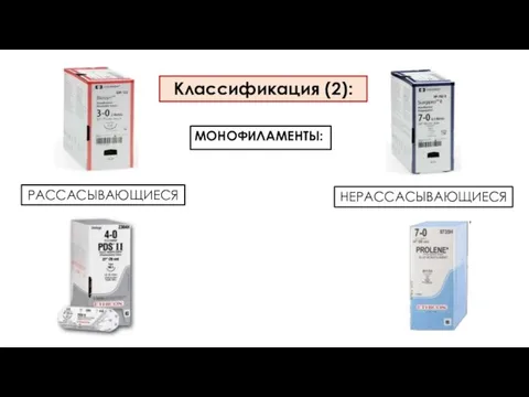 Классификация (2): МОНОФИЛАМЕНТЫ: РАССАСЫВАЮЩИЕСЯ НЕРАССАСЫВАЮЩИЕСЯ