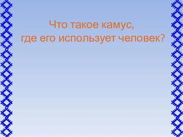 Что такое камус, где его использует человек?