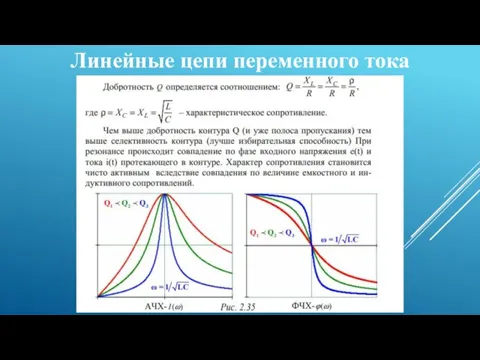 Линейные цепи переменного тока