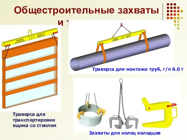 Общестроительные захваты и траверсы Траверса для транспортировки ящика со стеклом Траверса для