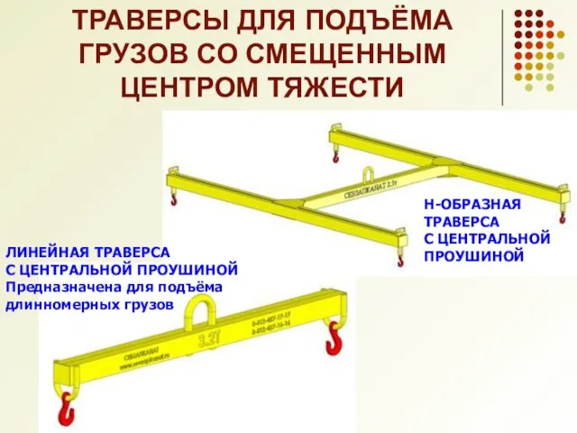 ТРАВЕРСЫ ДЛЯ ПОДЪЁМА ГРУЗОВ СО СМЕЩЕННЫМ ЦЕНТРОМ ТЯЖЕСТИ ЛИНЕЙНАЯ ТРАВЕРСА С ЦЕНТРАЛЬНОЙ