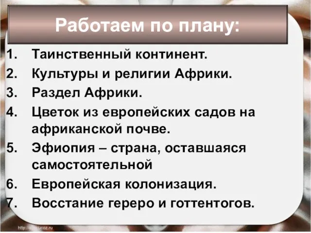 Таинственный континент. Культуры и религии Африки. Раздел Африки. Цветок из европейских садов