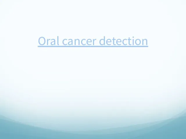 Oral cancer detection