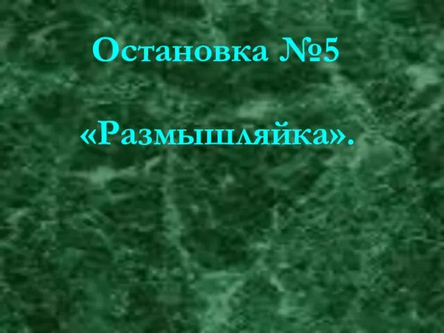 Остановка №5 «Размышляйка».