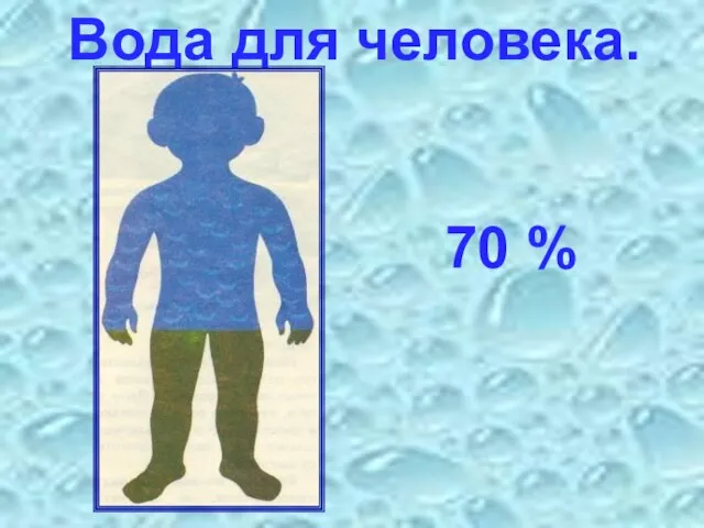 Вода для человека. 70 %