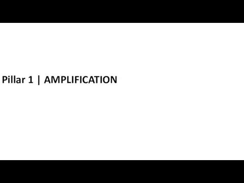 Pillar 1 | AMPLIFICATION