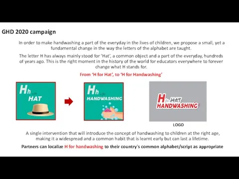 GHD 2020 campaign In order to make handwashing a part of the
