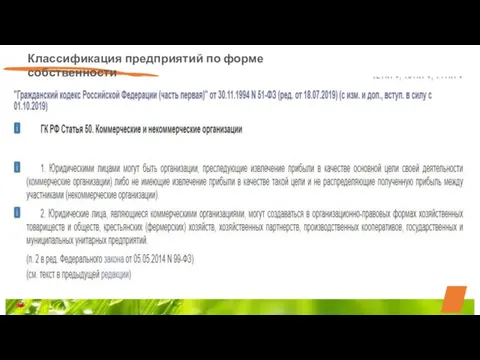 Классификация предприятий по форме собственности