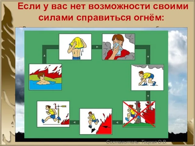 Если у вас нет возможности своими силами справиться огнём: Выходите на дорогу