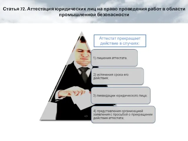 Аттестат прекращает действие в случаях: Статья 72. Аттестация юридических лиц на право