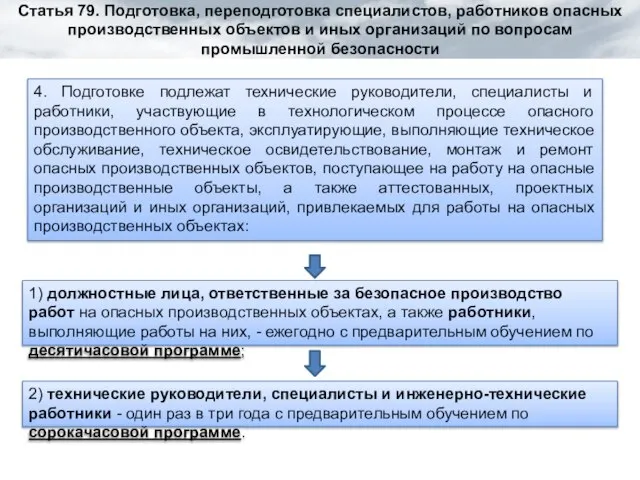 4. Подготовке подлежат технические руководители, специалисты и работники, участвующие в технологическом процессе