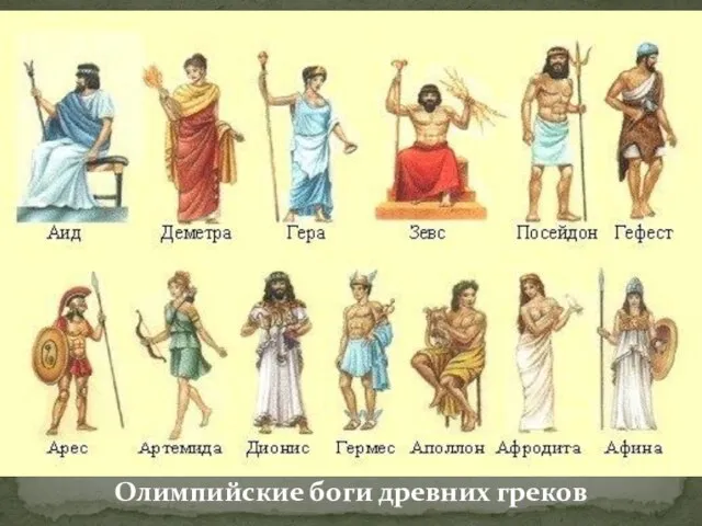 Олимпийские боги древних греков