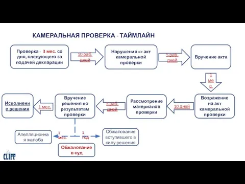 КАМЕРАЛЬНАЯ ПРОВЕРКА - ТАЙМЛАЙН 1 мес. 1 год Проверка - 3 мес.