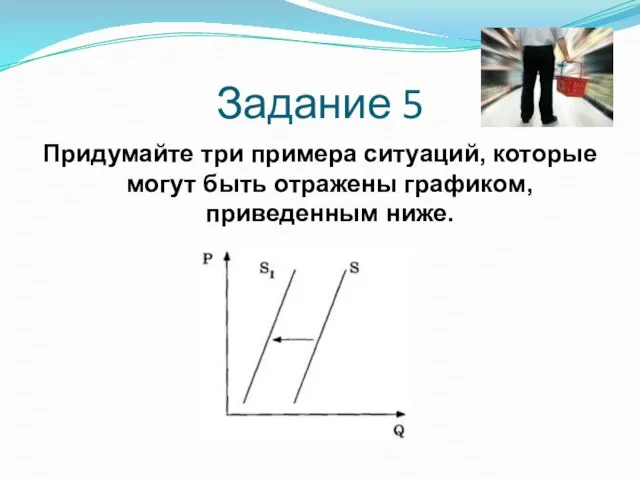 Задание 5 Придумайте три примера ситуаций, которые могут быть отражены графиком, приведенным ниже.