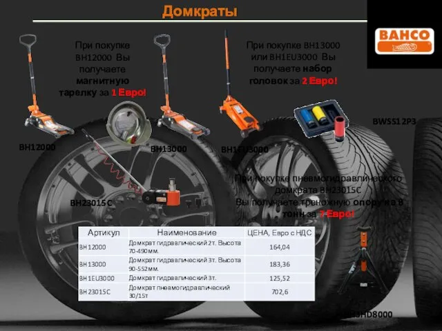 При покупке BH13000 или BH1EU3000 Вы получаете набор головок за 2 Евро!