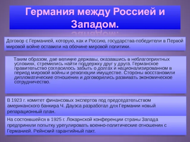 Германия между Россией и Западом. Таким образом, две великие державы, оказавшись в