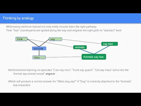 Thinking by analogy While being reinforce trained not only entity circuits learn