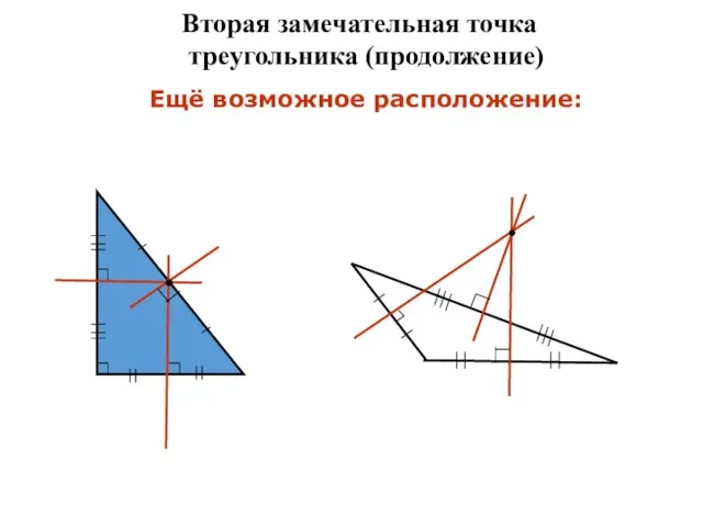 Вторая замечательная точка треугольника (продолжение) Ещё возможное расположение: