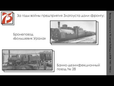 Вклад Златоуста в 75-летие Победы в ВОВ 1941-1945 гг За годы войны