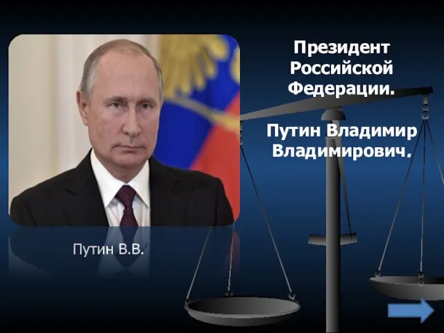 Путин В.В. Президент Российской Федерации. Путин Владимир Владимирович.