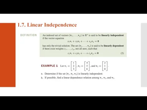 1.7. Linear Independence