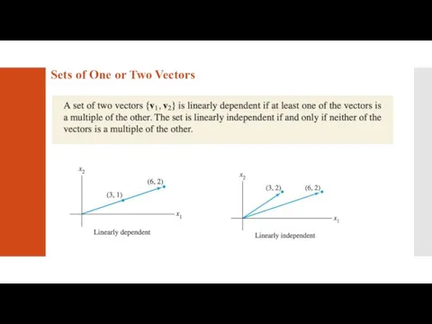 Sets of One or Two Vectors
