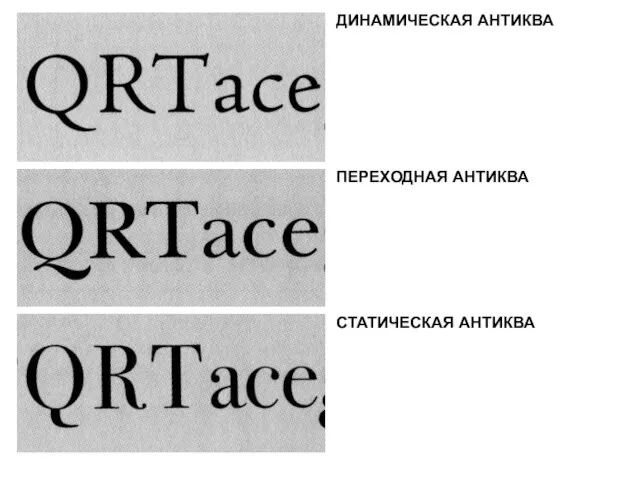 ДИНАМИЧЕСКАЯ АНТИКВА ПЕРЕХОДНАЯ АНТИКВА СТАТИЧЕСКАЯ АНТИКВА