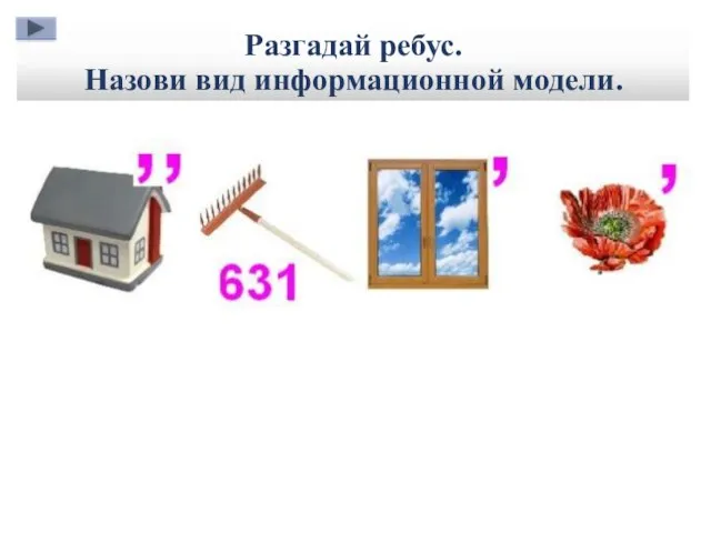 Разгадай ребус. Назови вид информационной модели.