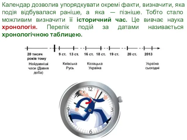 Календар дозволив упорядкувати окремі факти, визначити, яка подія відбувалася раніше, а яка