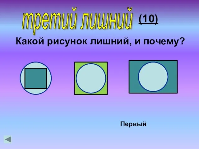 (10) Какой рисунок лишний, и почему? Первый третий лишний