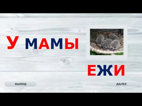 ЕЖИ ДАЛЕЕ ВЫХОД У МАМЫ